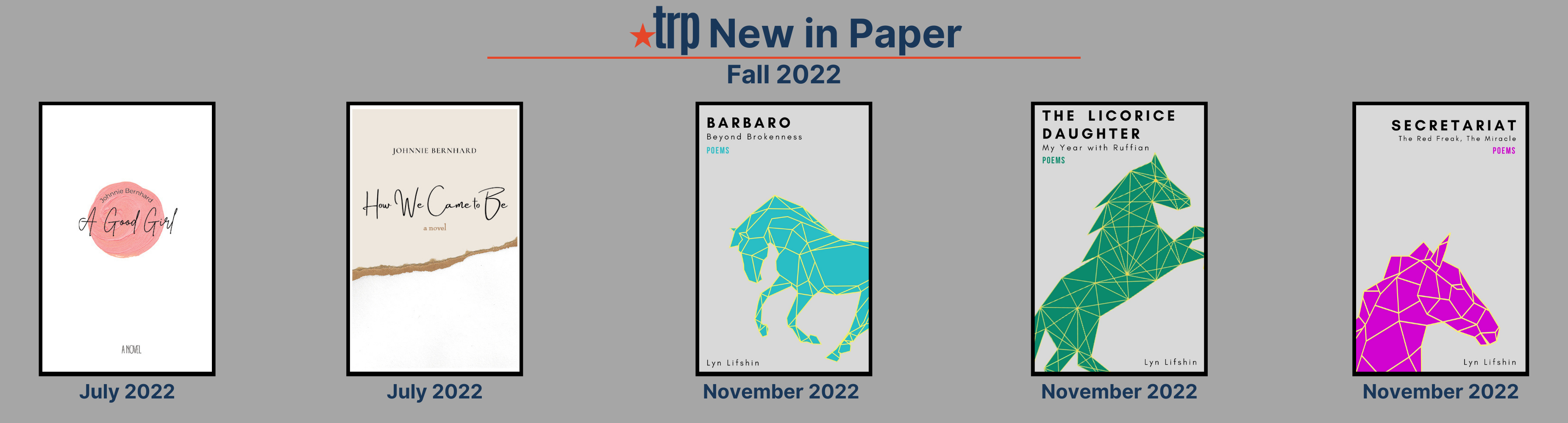 TRP Fall 2022 New in Paper: Johnnie Bernhard 